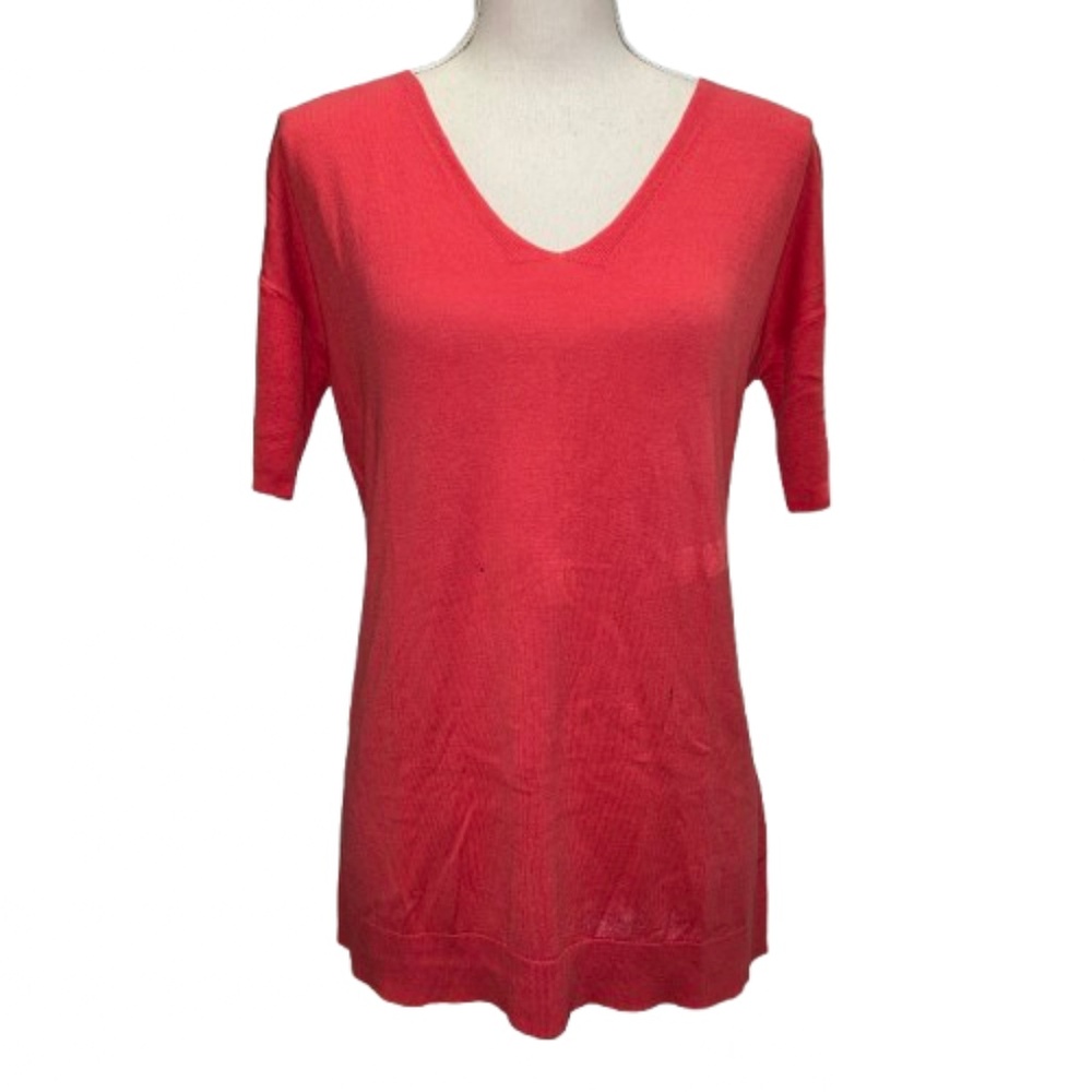 BANANA REPUBLIC Womens Knit Top Short Sleeved Pink Salmon